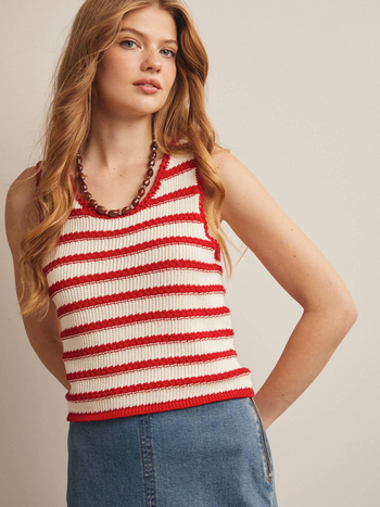 Forte Striped Crochet Top