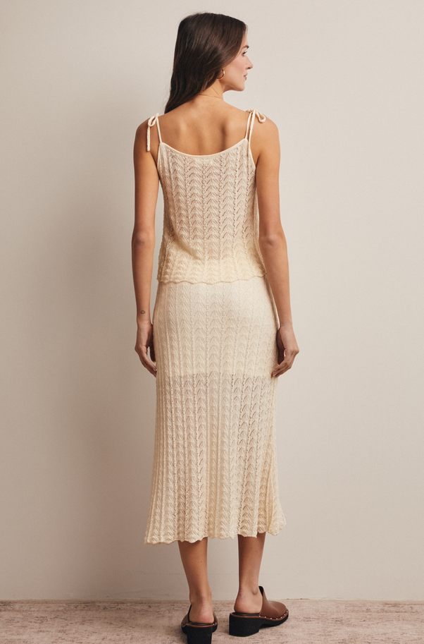 Forte Pointelle Tie Cami
