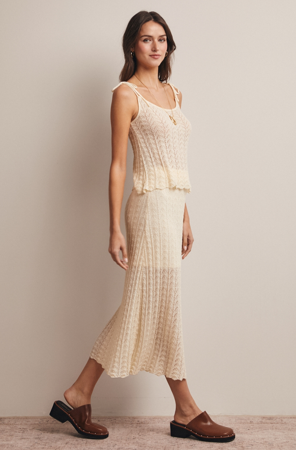 Forte Pointelle Tie Cami