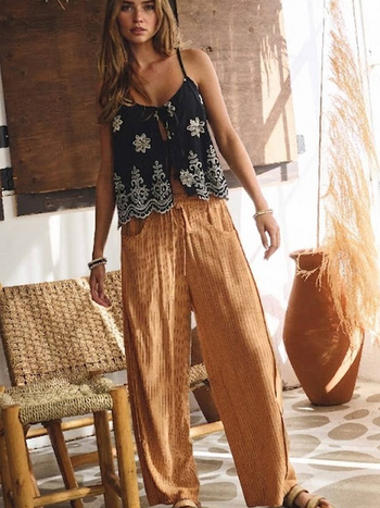 Oddi Relaxed Pinstripe Barrel Pants