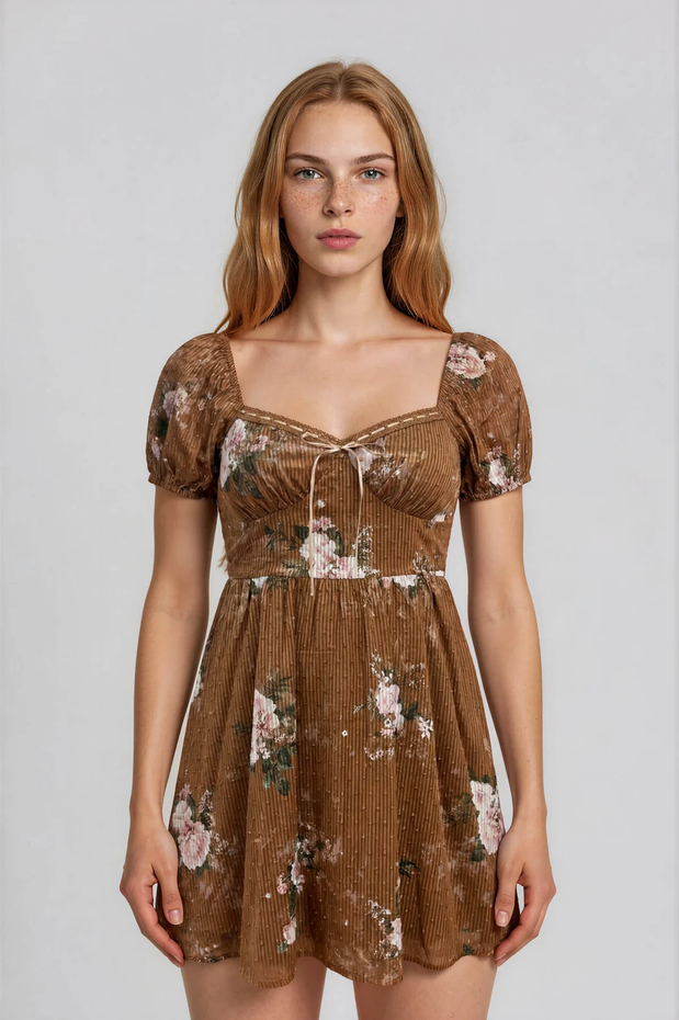 Blu Pepper Swiss Dot Sweetheart Dress