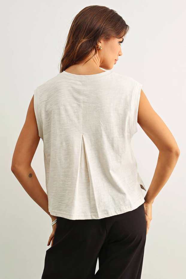 Miou Muse Pleat Back Muscle Tee