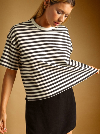 Miou Muse Relaxed Striped Ringer Tee