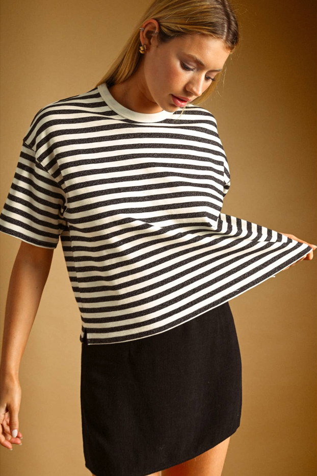 Miou Muse Relaxed Striped Ringer Tee