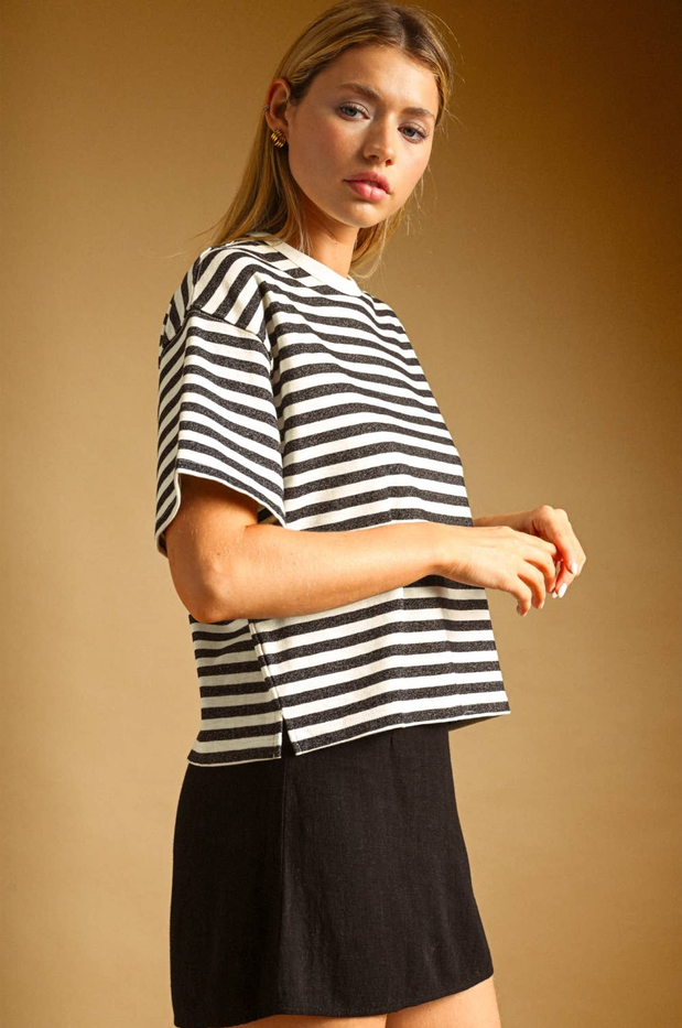 Miou Muse Relaxed Striped Ringer Tee