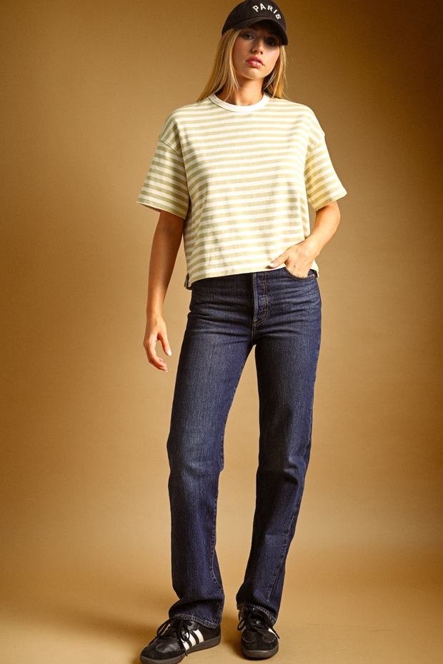 Miou Muse Relaxed Striped Ringer Tee