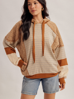 Hem & Thread Mixed Media Hoodie