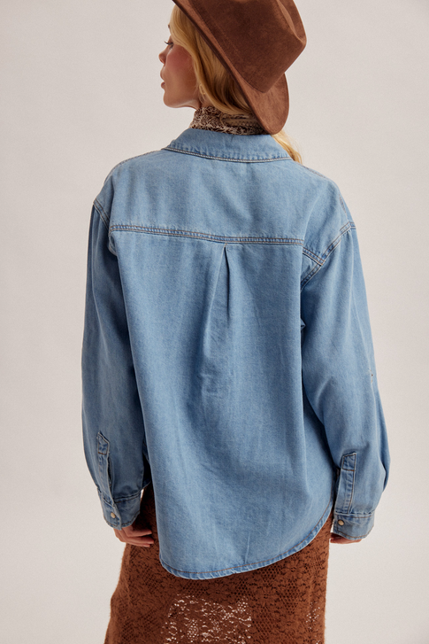 Hem & Thread Snap Up Denim Shirt