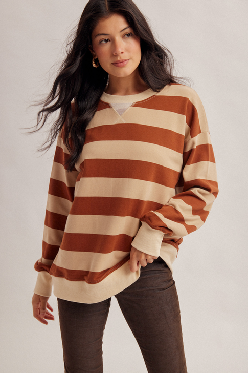 Hem & Thread Bold Stripe Sweatshirt