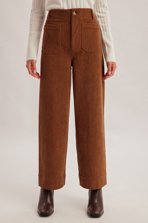 Hem & Thread Patch Pocket Corduroy Pants