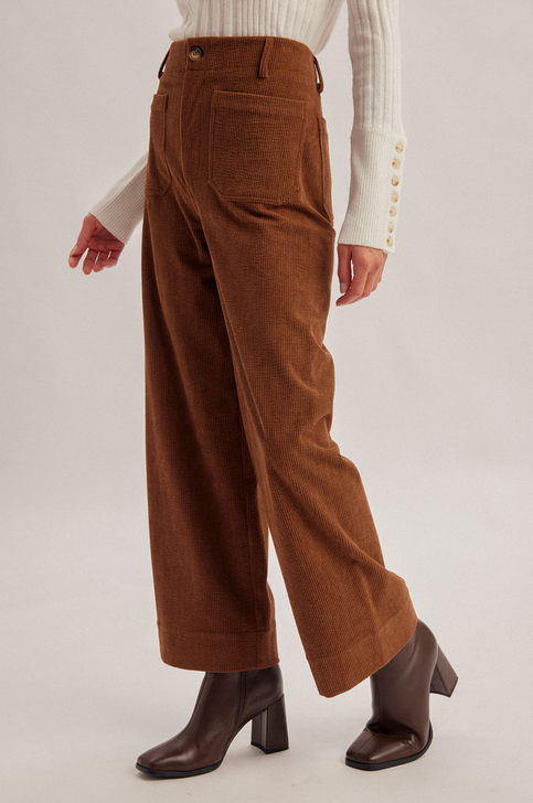 Hem & Thread Patch Pocket Corduroy Pants
