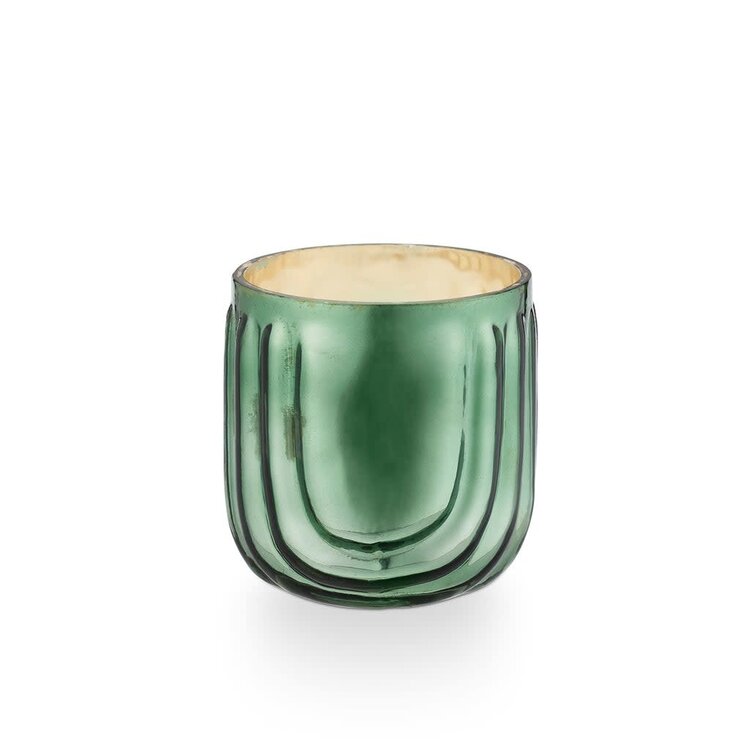 Illume Petite bougie Fa la - Verre pressé vert - Balsam & cèdre