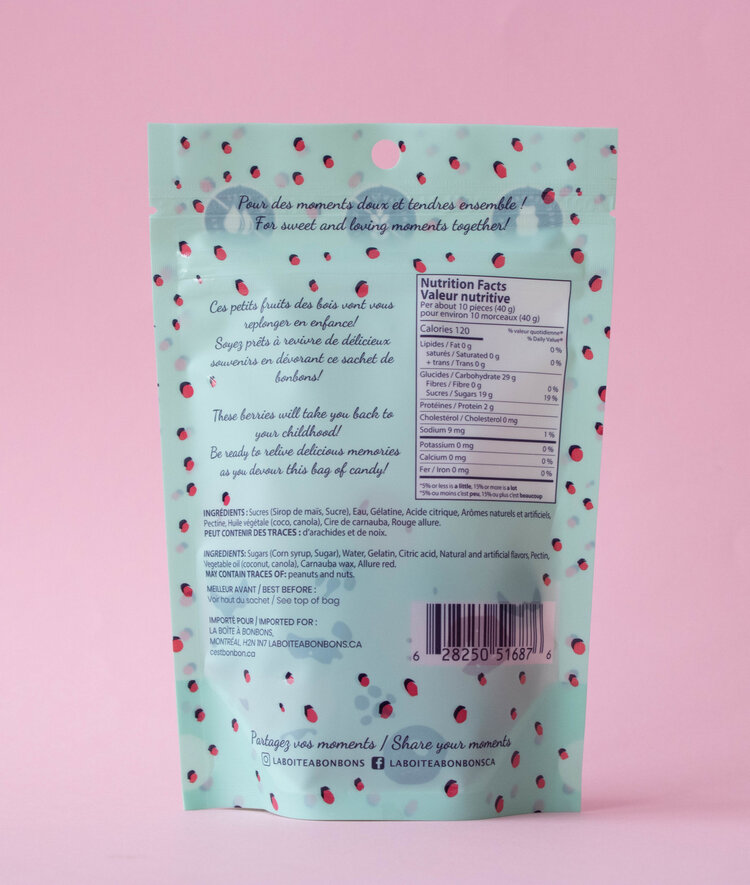 La boîte à bonbons Boîte à bonbons - 150 gr - Framboise