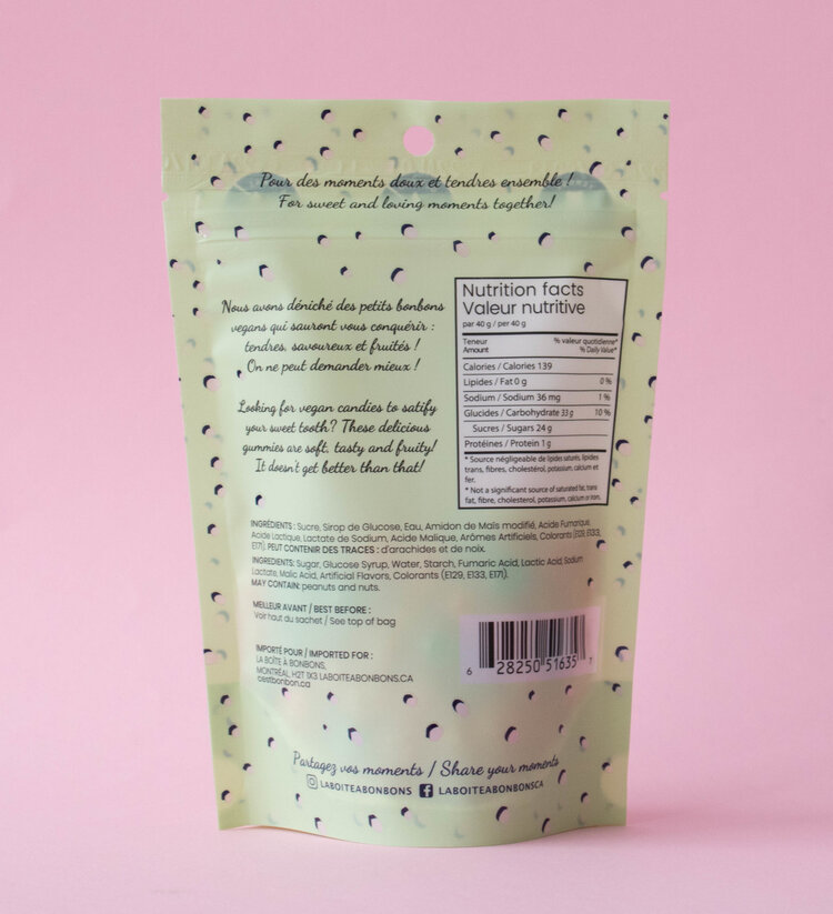 La boîte à bonbons Boîte à bonbons - 150 gr - Petites billes Vegan aux Fruits