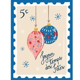 Paige &Willow Carte de souhaits -  Temps des Fêtes - Timbre