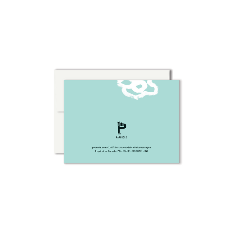 Paperole Mini carte de souhaits -  Cigogne