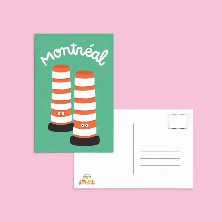 Anne-Julie Dudemaine Carte postale -  Cônes oranges