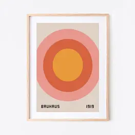 Sugar & Canvas Affiche Bauhaus Cerles roses - 16x20