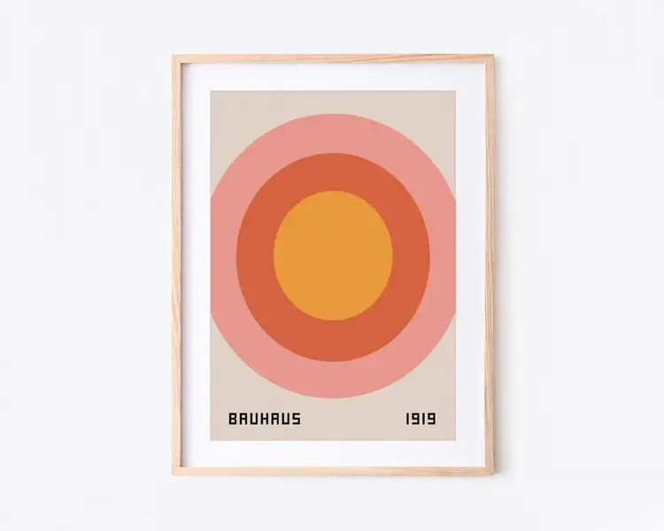 Sugar & Canvas Affiche Bauhaus Cerles roses - 16x20