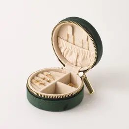 Lover's tempo Boîte à bijoux J'adore! - Ronde - Vert Forêt