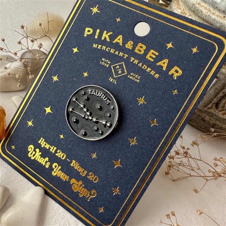 Pika & Bear Épinglette signe astrologique