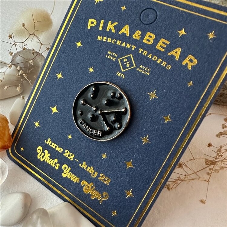 Pika & Bear Épinglette signe astrologique