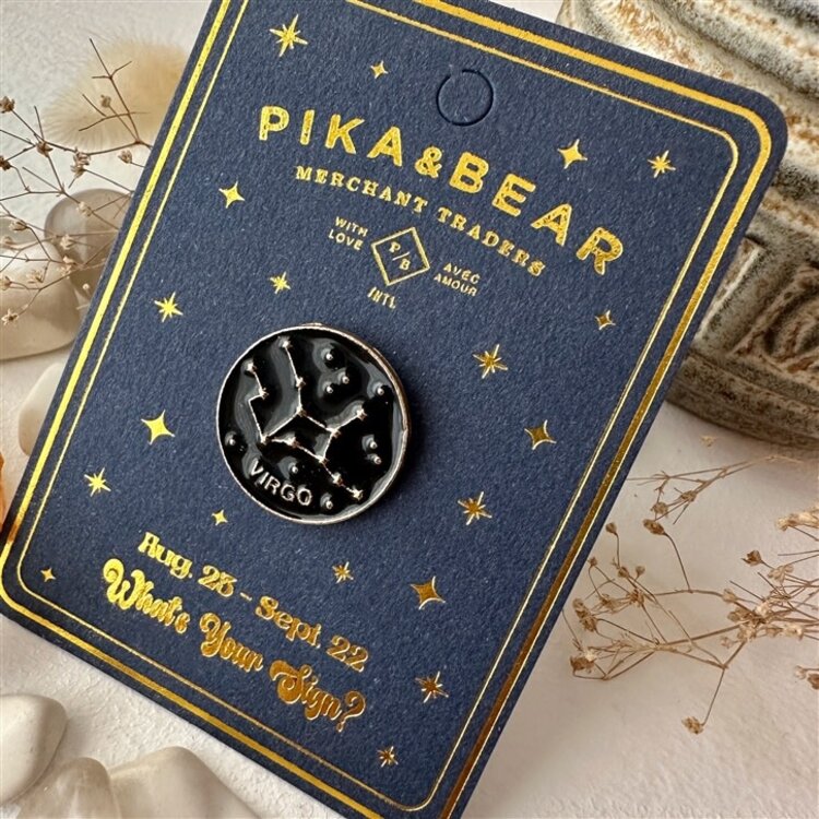 Pika & Bear Épinglette signe astrologique