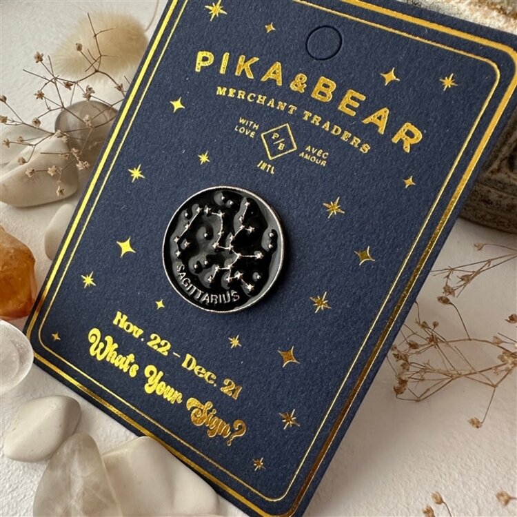 Pika & Bear Épinglette signe astrologique