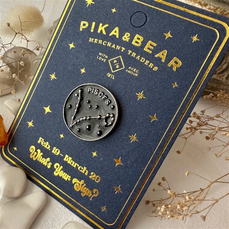 Pika & Bear Épinglette signe astrologique