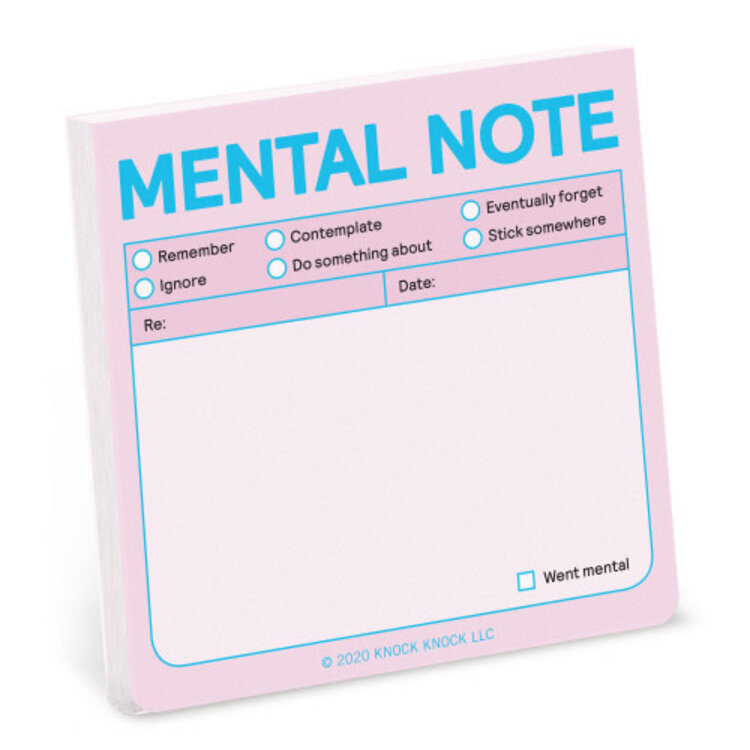 Knock Knock Bloc-notes autocollant - Mental Note