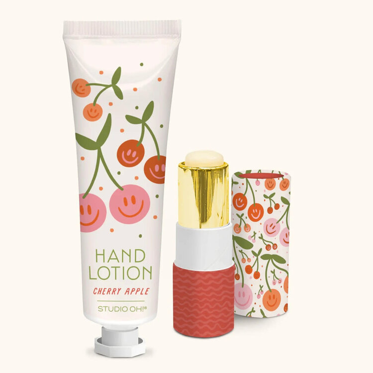 Studio Oh! Ensemble Baume à lèvres et lotion - Cerise Pomme