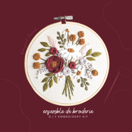 Brodé Serré Kit de broderie D.I.Y - Bouquet floral
