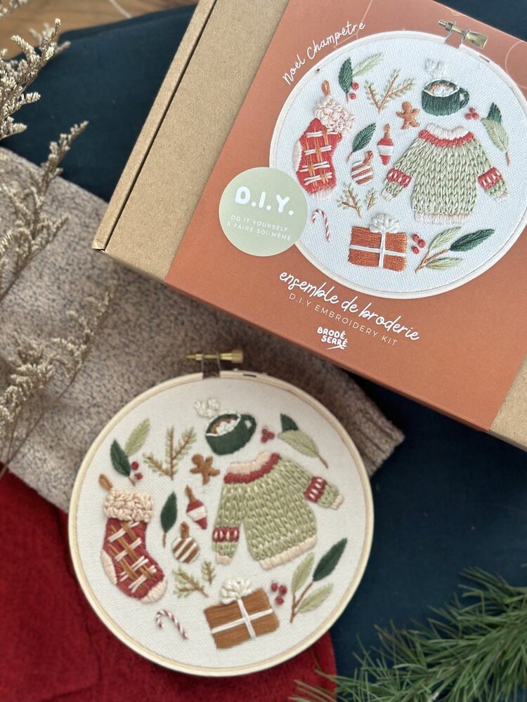 Brodé Serré Kit de broderie D.I.Y - Noel Champêtre