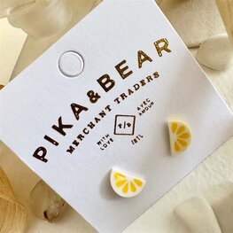 Pika & Bear Boucle d'oreilles - Limao Tranche Citron Porcelaine
