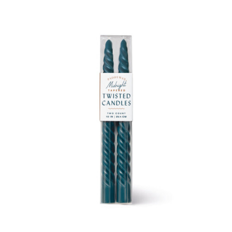 Paddywax Chandelles torsadées (x2)  -  Bleu Minuit