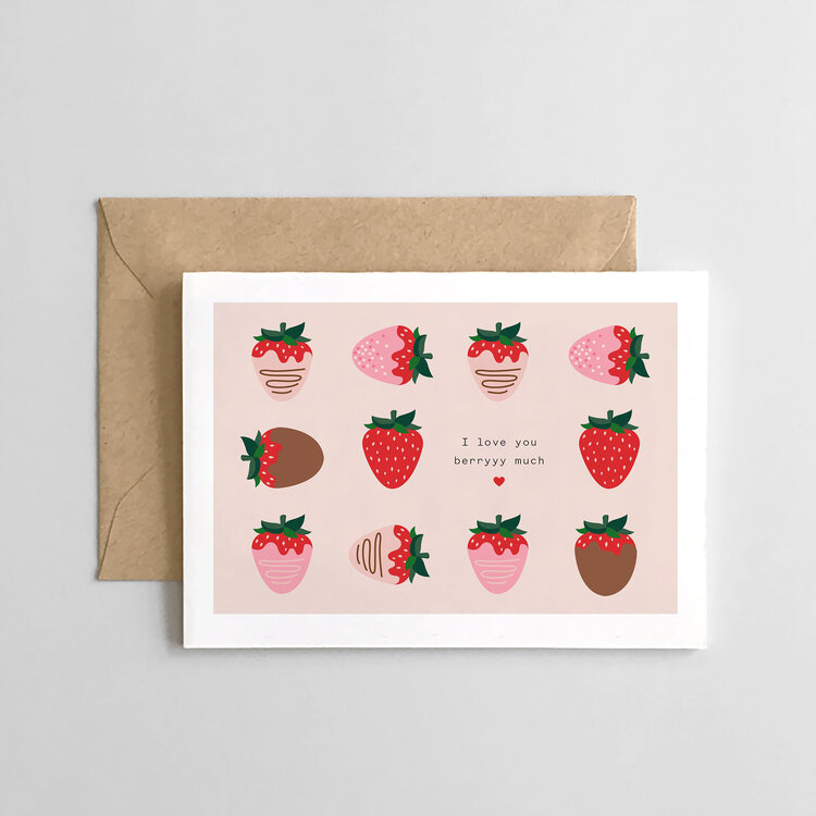 Spaghetti & Meatballs Carte de souhaits - Love You Beryyyy Much