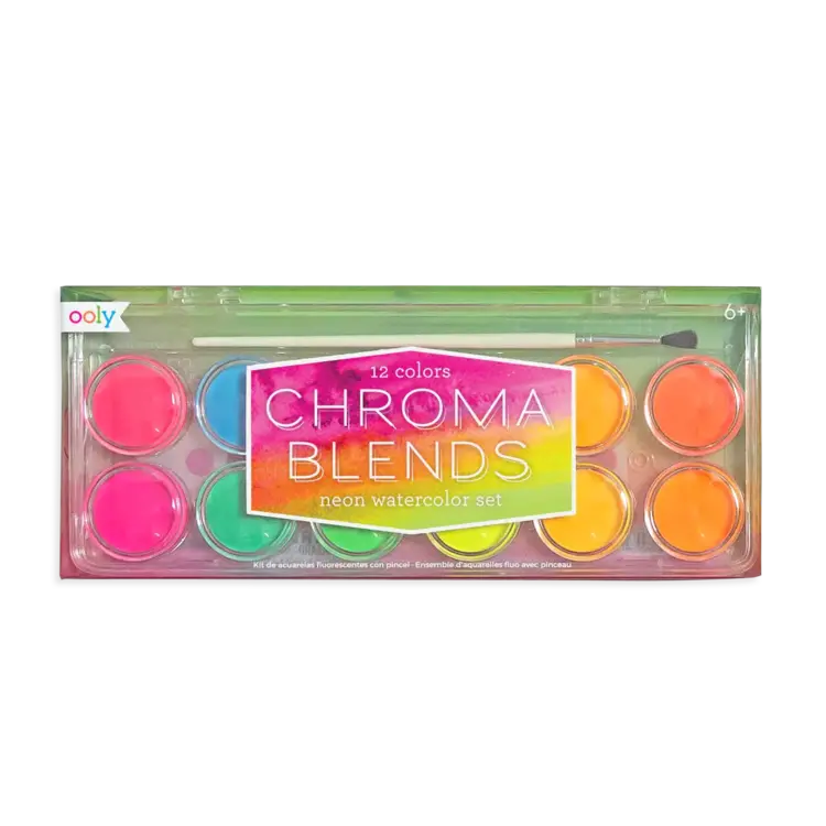 Palette aquarelle Chroma Blends 12 couleurs néon Les Voisines