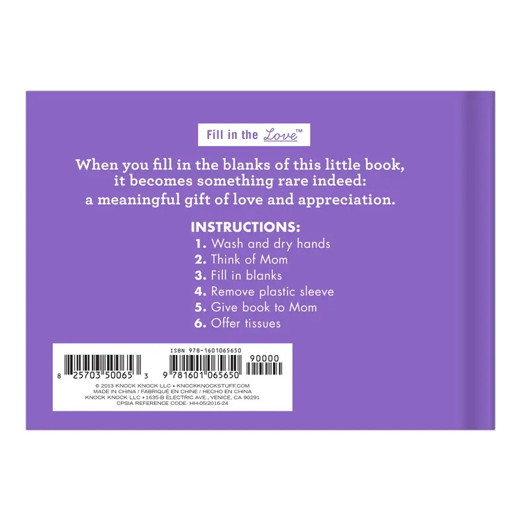 Knock Knock What I Love About Mom - Livre à compléter