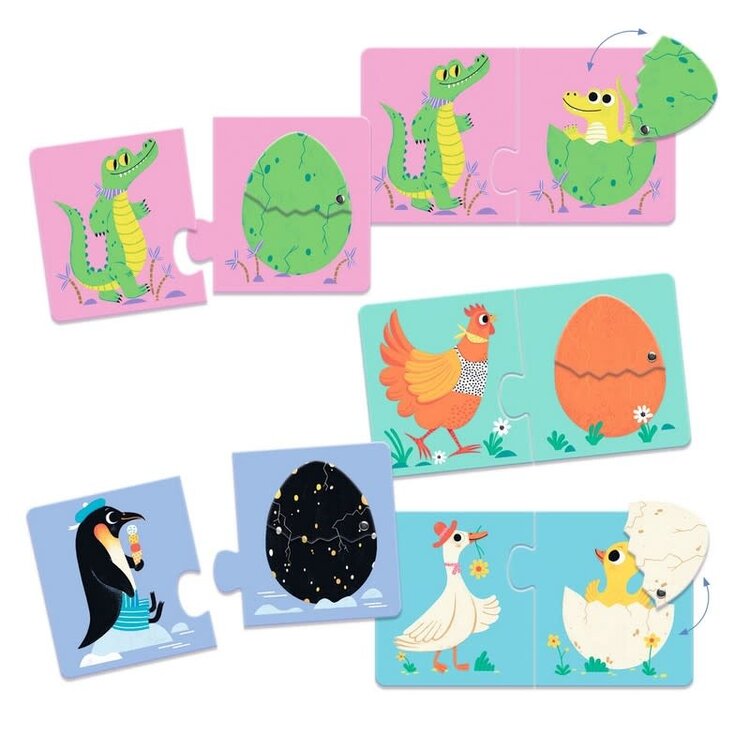 Djeco Casse-tête de duos - Articulo Les oeufs rigolos