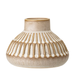 Bloomingville Vase rond en grès émaillé - Crème