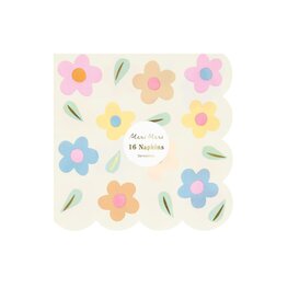 Meri Meri Grandes serviettes de table - Fleurs heureuses