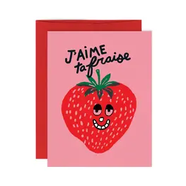Paperole Carte de souhaits - J'AIME TA FRAISE