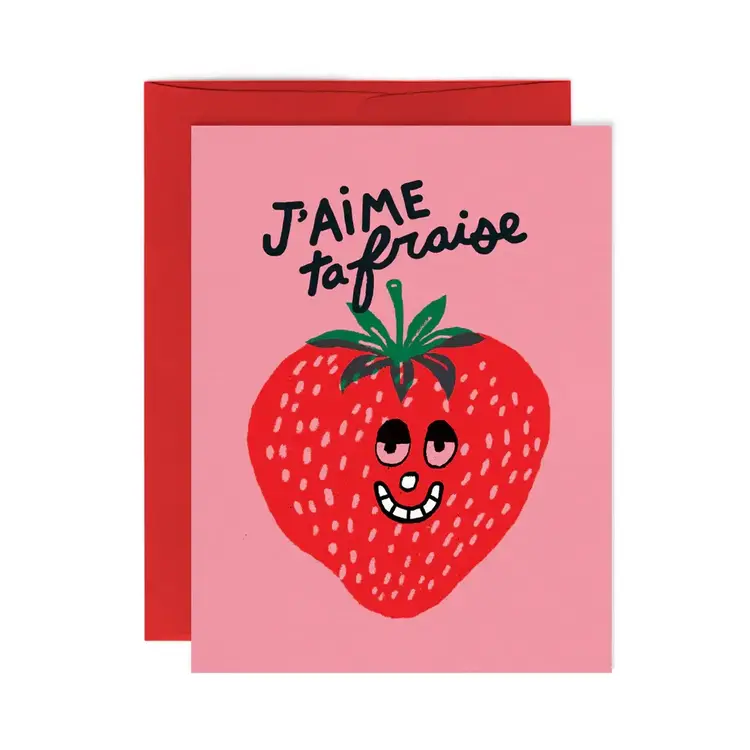 Paperole Carte de souhaits - J'AIME TA FRAISE