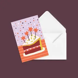 Anne-Julie Dudemaine Carte de souhaits - Morceau de gâteau