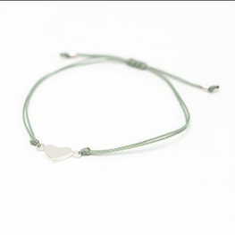 Si simple Bracelet - Heart - Argent - Sauge