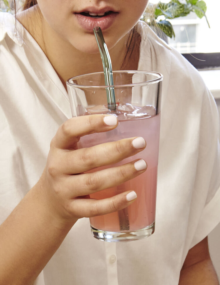 Kikkerland Paille réutilisable en verre de couleur