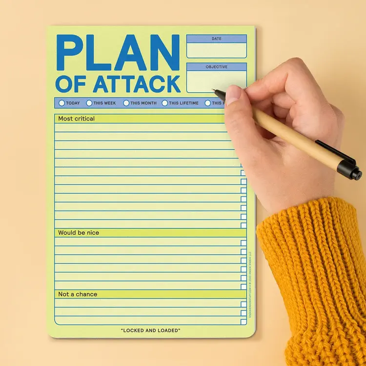 Knock Knock Bloc-notes autocollant - Plan of Attack
