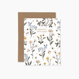 Papier Fleuri Co Carte de souhaits - Jardin floral - Bienvenue petit coeur