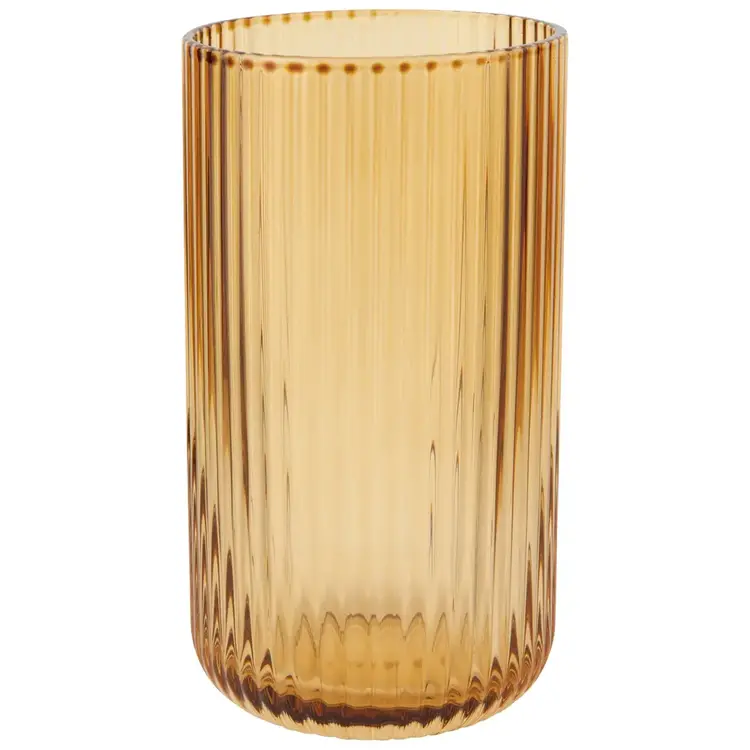 Danica Grand verre cannelé - Ambre