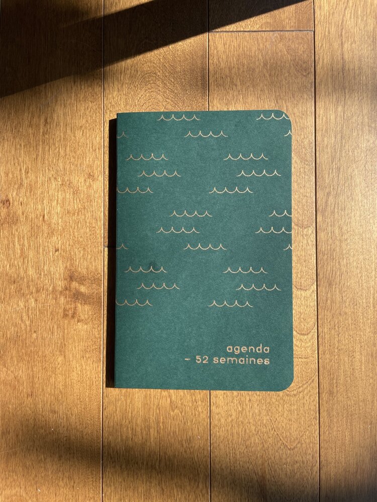 Atelier Archipel Agenda 52 semaines Vagues - Vert forêt-cuivre